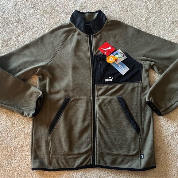 $130 PUMA Arnold Palmer CloudSpun Fleece Woven Hybrid Zip Jacket coat golf top M - Picture 1 of 10